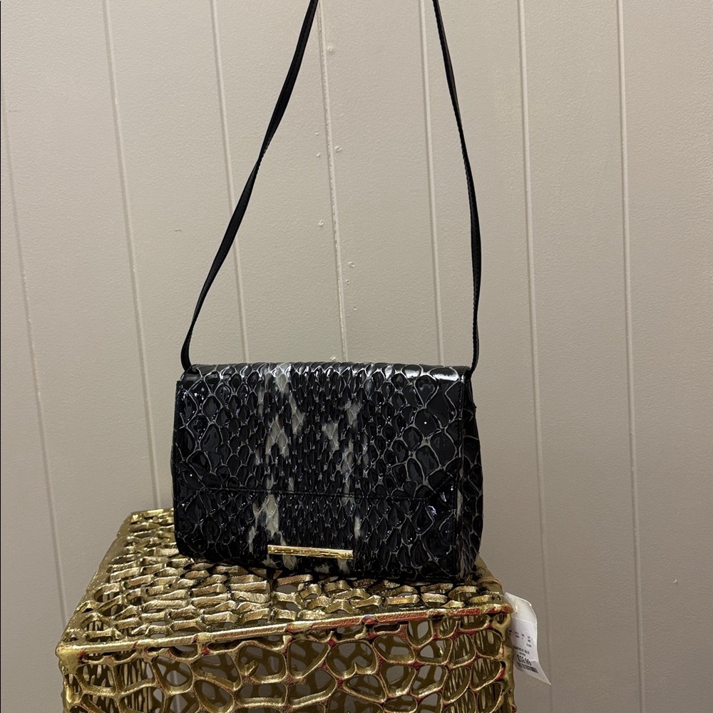 Brahmin Elegant Black Snake Print Women's Crossbody